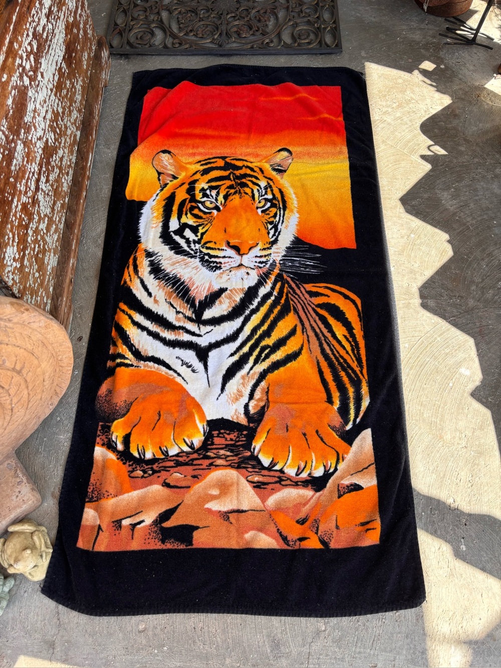 Vintage 1993 55 x 27 Hilasal Bengal Tiger Beach Cotton Towel